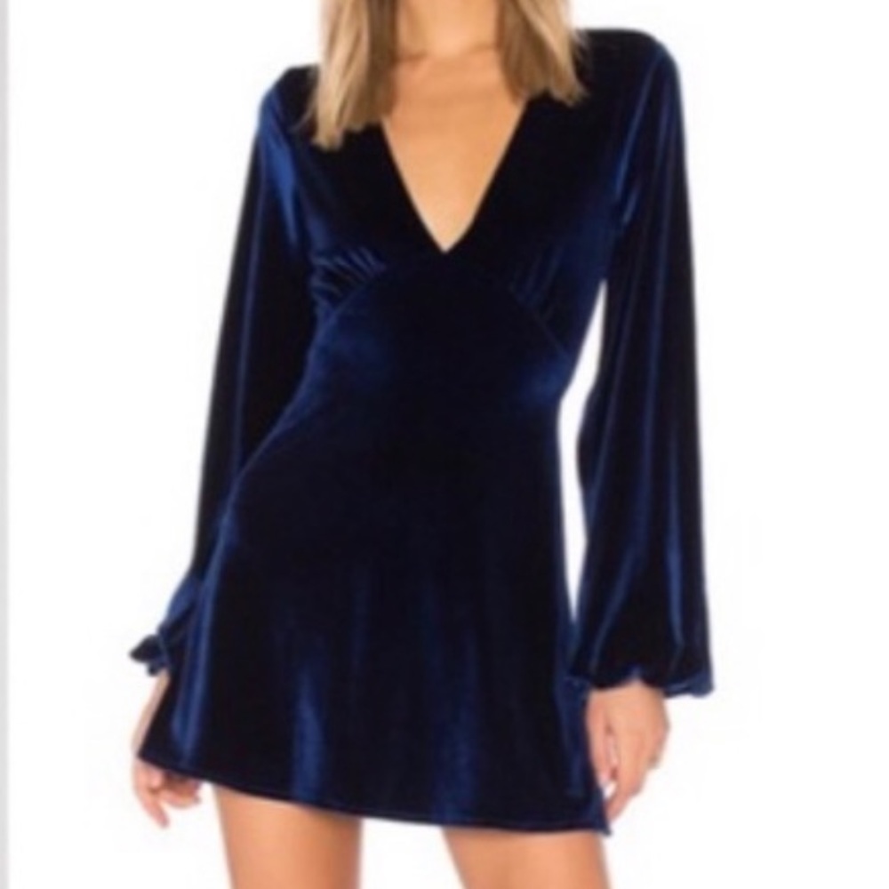 TULAROSA - Blue Velvet Dress - Small